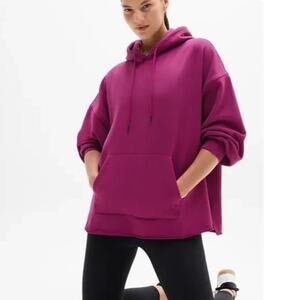 Athleta Terry Oversized Hoodie- Small- Magenta